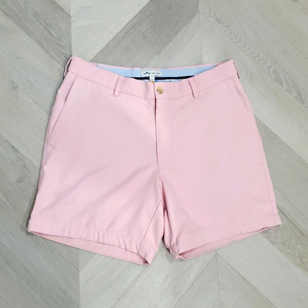 Peter Millar Pink Flat Front Men Shorts